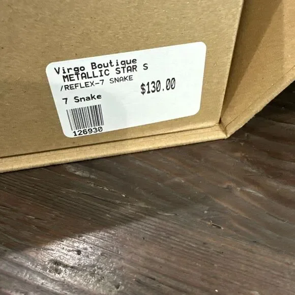 Vintage Havana Metallic Star Sneakers Women's 7 White Gold Snake Preowned - Picture 8 of 10